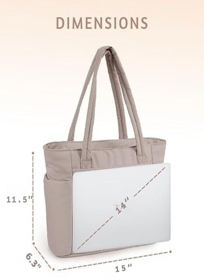 Prplet Large Tote Bag for Women | Multi-Pocket Travel Shoulder Bag with Tumbler Pocket | Work, Office, College, Travel & Daily Use Handbag (Brown) - Image 5